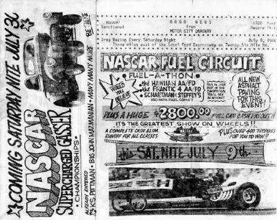 Motor City Dragway - Flyer From Rick Rzepka